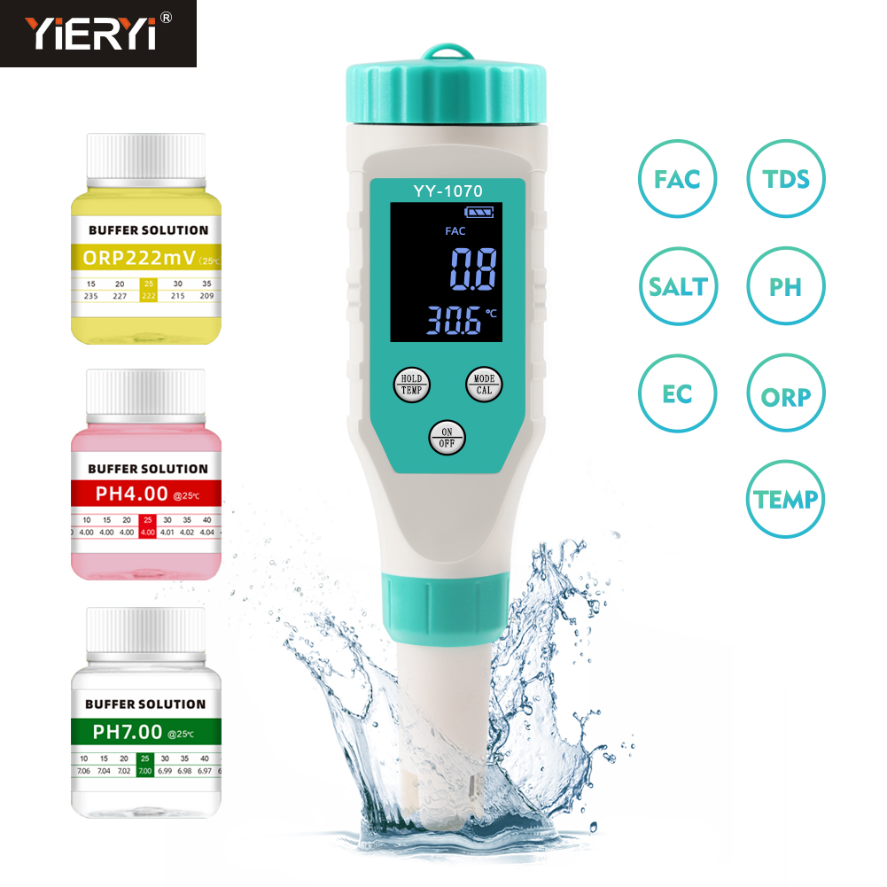 Marine Aquarium Water Testing - Digitaler ph/chlor/orp/ec/tds/Salzgehalt/Temperatur/fac Pool Wasser qualitäts monitor