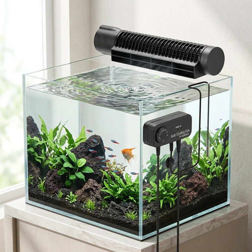 Marine Aquarium Temperature - 3W/4W Aquarium-Kühlventilator mit automatischer Temperaturregelung, Fischbecken-Kühlventilator,