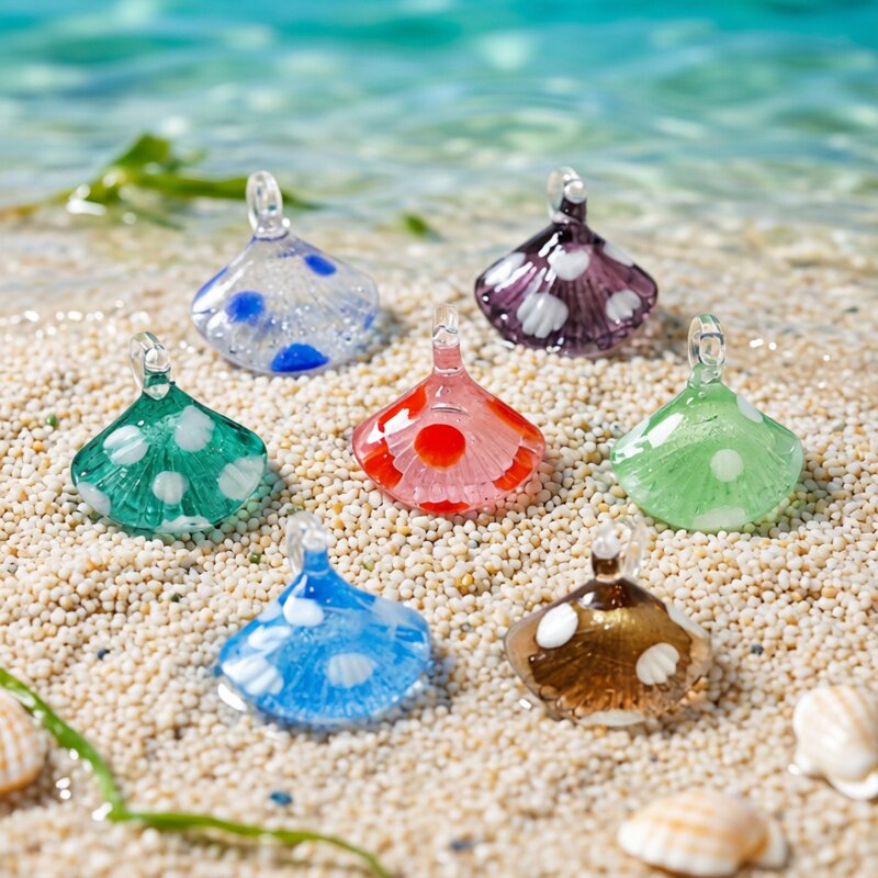 Marine Aquarium & Regional Centre Reviews - Bunte Mini-Muschel-Anhänger aus Glas, Niedliche Meereslebewesen-Ornamente