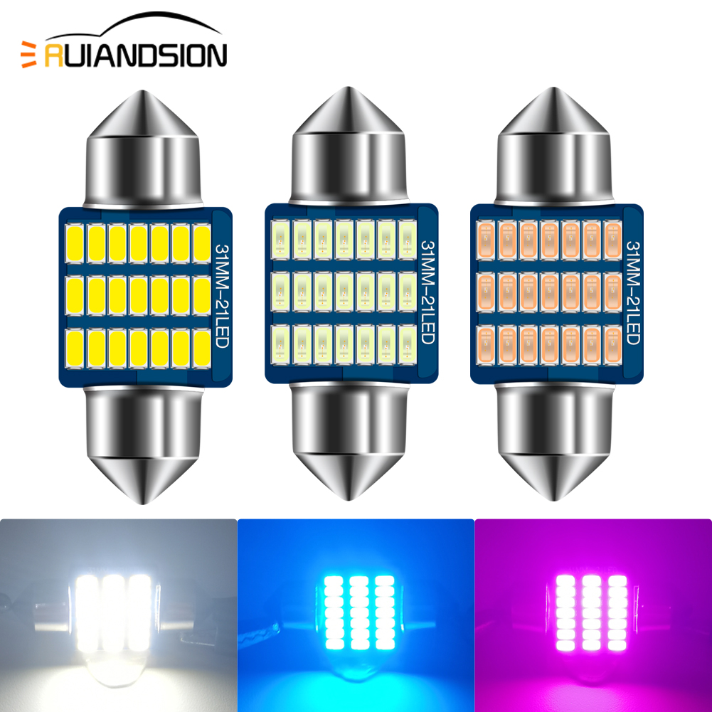 Actinic Blue Led - 2 Stück superhelle LED-Auto-Glühbirne, 31 mm,
